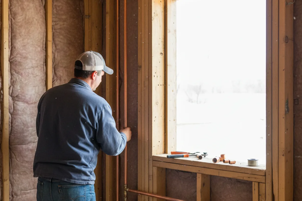 Licensed plumber running new copper supply lines in a Nolensville home