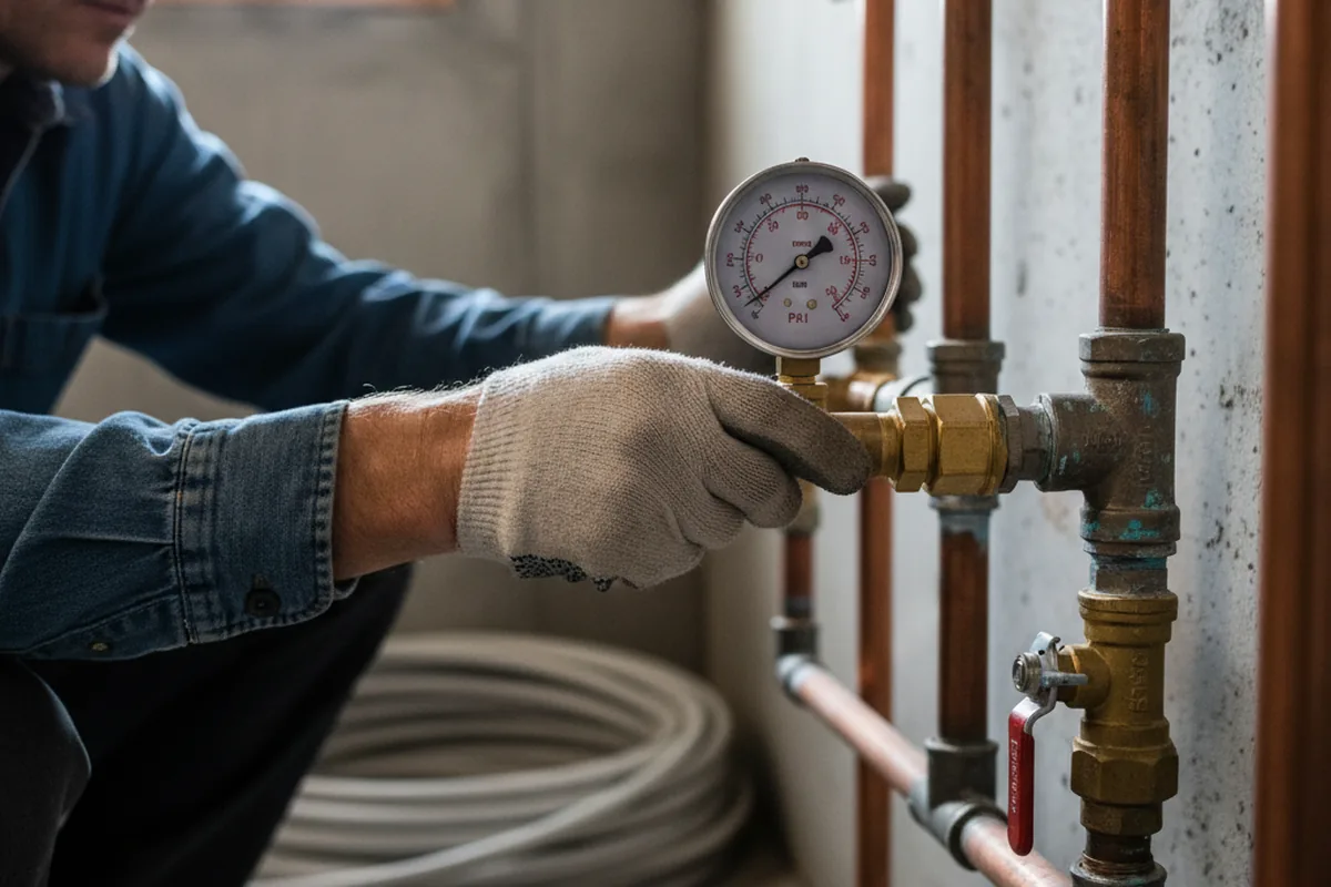 Pressure testing a repaired line during Water Line Repair in Nolensville